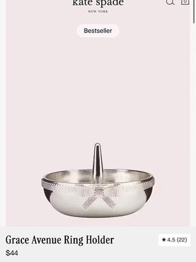 kate spade Silver Grace Avenue Ring Dish with Bow